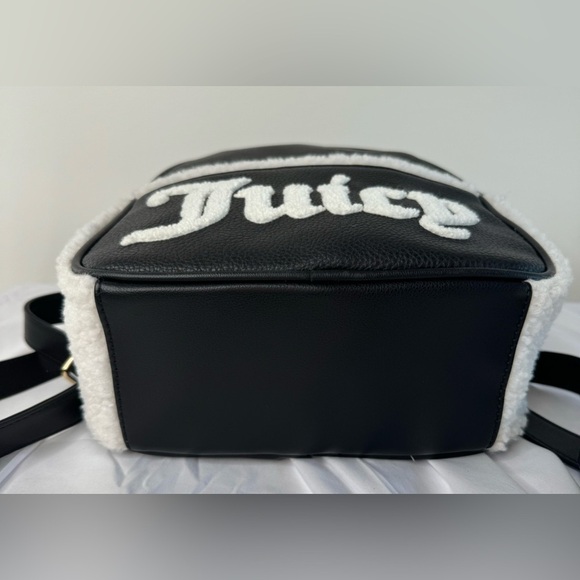 NEW Juicy Couture Black & White Shearling Flashback Backpack